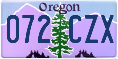 OR license plate 072CZX