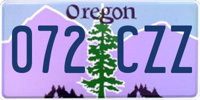 OR license plate 072CZZ