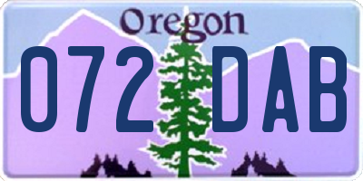 OR license plate 072DAB