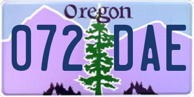 OR license plate 072DAE