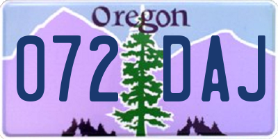 OR license plate 072DAJ
