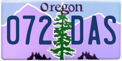 OR license plate 072DAS