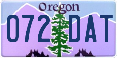 OR license plate 072DAT