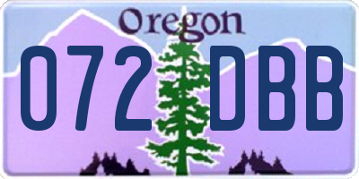 OR license plate 072DBB