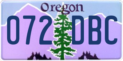 OR license plate 072DBC