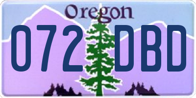 OR license plate 072DBD