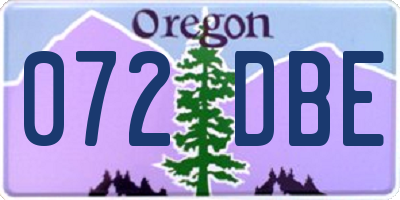 OR license plate 072DBE