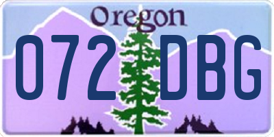 OR license plate 072DBG
