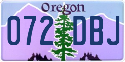 OR license plate 072DBJ