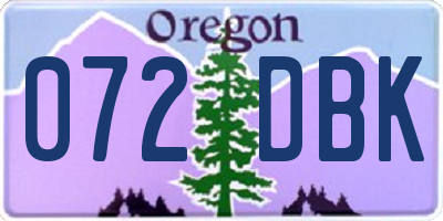 OR license plate 072DBK