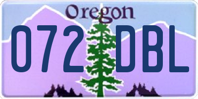 OR license plate 072DBL