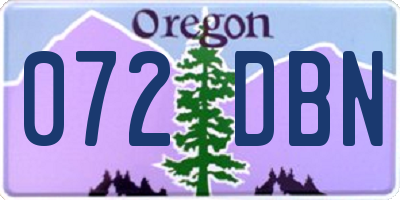 OR license plate 072DBN