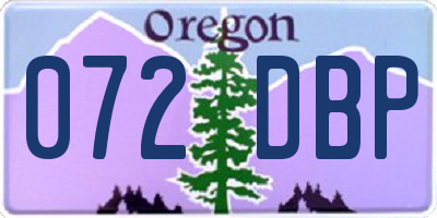 OR license plate 072DBP