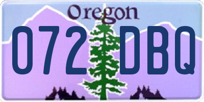 OR license plate 072DBQ