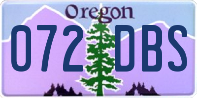 OR license plate 072DBS