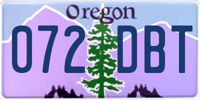 OR license plate 072DBT