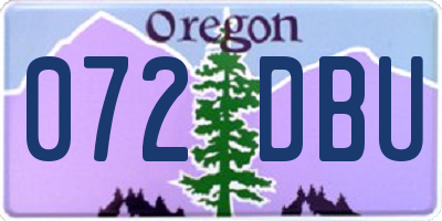 OR license plate 072DBU