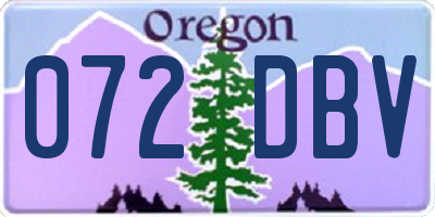 OR license plate 072DBV