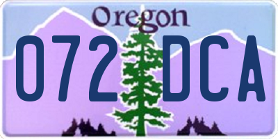 OR license plate 072DCA