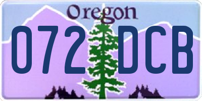 OR license plate 072DCB