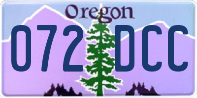 OR license plate 072DCC