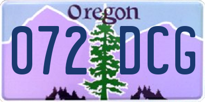 OR license plate 072DCG