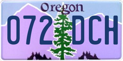 OR license plate 072DCH
