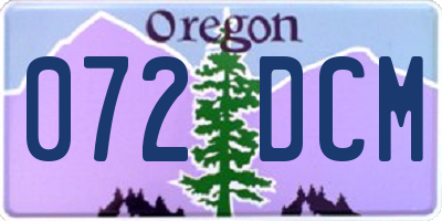 OR license plate 072DCM