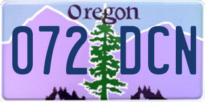 OR license plate 072DCN
