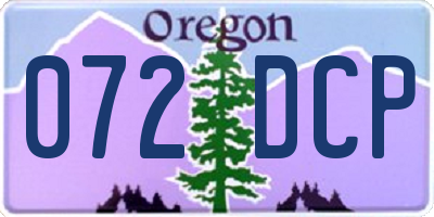 OR license plate 072DCP