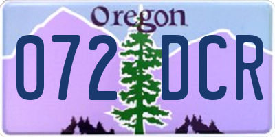 OR license plate 072DCR
