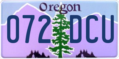 OR license plate 072DCU