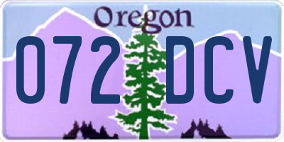 OR license plate 072DCV