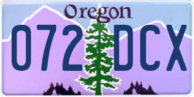 OR license plate 072DCX