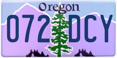 OR license plate 072DCY