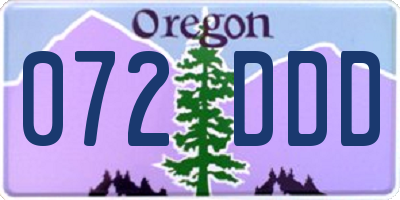OR license plate 072DDD