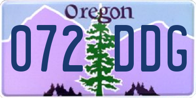 OR license plate 072DDG