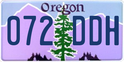 OR license plate 072DDH