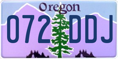 OR license plate 072DDJ