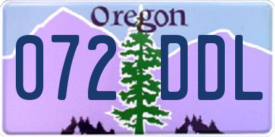 OR license plate 072DDL