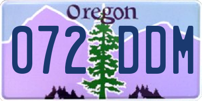 OR license plate 072DDM