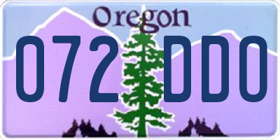 OR license plate 072DDO