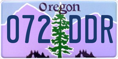 OR license plate 072DDR