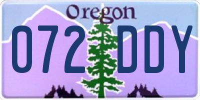 OR license plate 072DDY