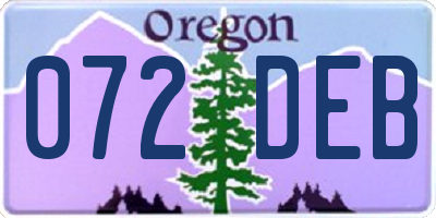 OR license plate 072DEB
