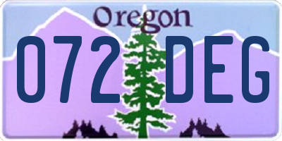 OR license plate 072DEG