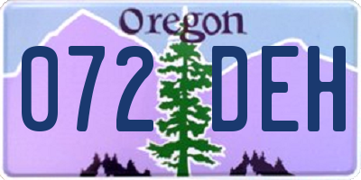 OR license plate 072DEH