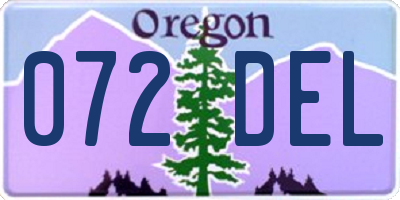 OR license plate 072DEL