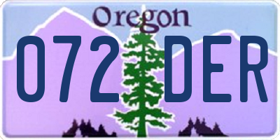 OR license plate 072DER