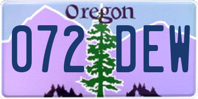 OR license plate 072DEW